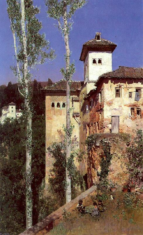 Ortega, Martin Rico y The Ladies' Tower in the Alhambra, Granada France oil painting art
